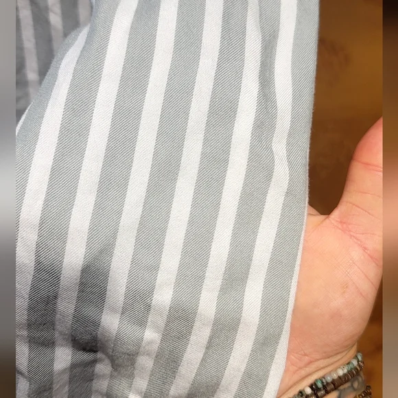 Beach Lunch Lounge Sage Green Striped Shirt – Size XS - Picture 7 of 10